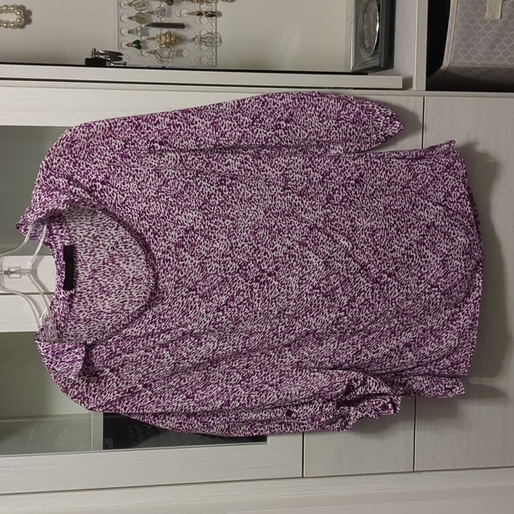 The Limited purple and white patterned blouse size large
